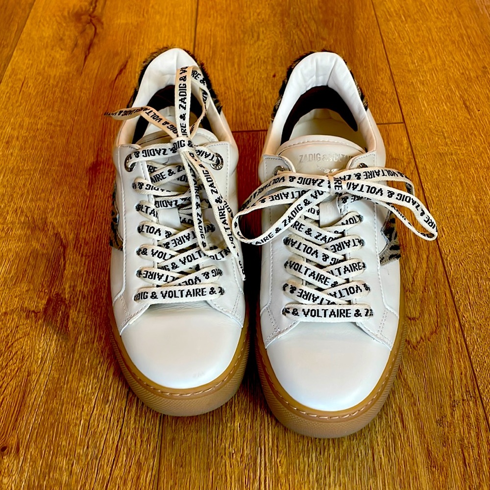 Zadig&Voltaire La Flash leather lace-up sneaker Size 38.Perfect shape almost new